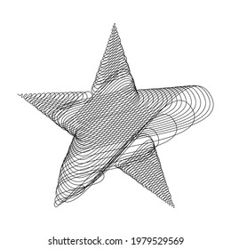 Star wiith scribble, sketchy, doodle effect pattern