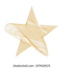 Star wiith scribble, sketchy, doodle effect pattern