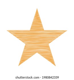 Star wiith scribble, sketchy, doodle effect pattern