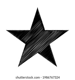 Star wiith scribble, sketchy, doodle effect pattern