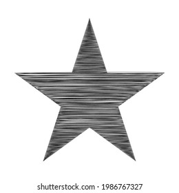 Star wiith scribble, sketchy, doodle effect pattern