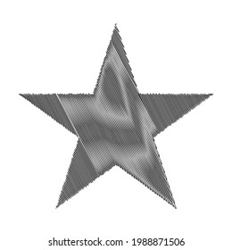 Star wiith scribble, sketchy, doodle effect pattern