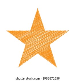 Star wiith scribble, sketchy, doodle effect pattern
