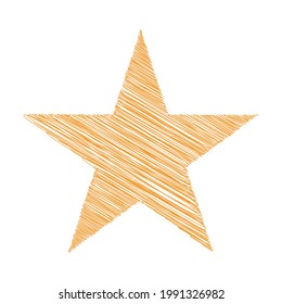 Star wiith scribble, sketchy, doodle effect pattern
