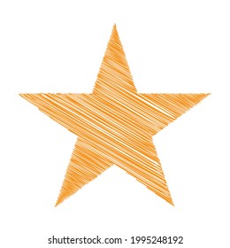 Star wiith scribble, sketchy, doodle effect pattern