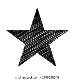 Star wiith scribble, sketchy, doodle effect pattern