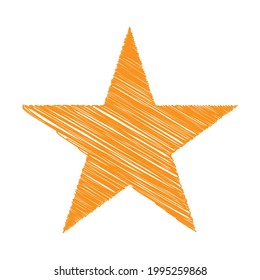 Star wiith scribble, sketchy, doodle effect pattern