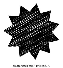 Star wiith scribble, sketchy, doodle effect pattern