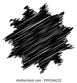 Star wiith scribble, sketchy, doodle effect pattern