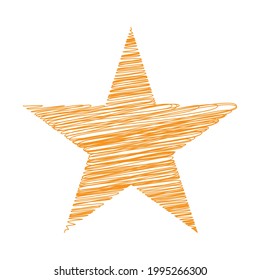 Star wiith scribble, sketchy, doodle effect pattern