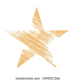 Star wiith scribble, sketchy, doodle effect pattern