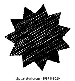 Star wiith scribble, sketchy, doodle effect pattern