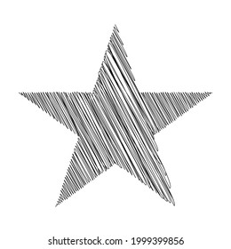 Star wiith scribble, sketchy, doodle effect pattern