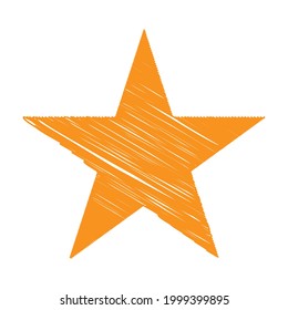 Star wiith scribble, sketchy, doodle effect pattern