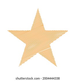 Star wiith scribble, sketchy, doodle effect pattern