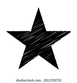 Star wiith scribble, sketchy, doodle effect pattern