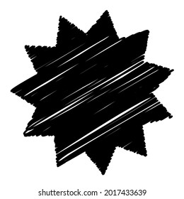 Star wiith scribble, sketchy, doodle effect pattern