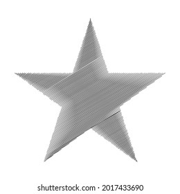 Star wiith scribble, sketchy, doodle effect pattern