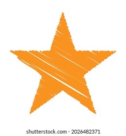 Star wiith scribble, sketchy, doodle effect pattern