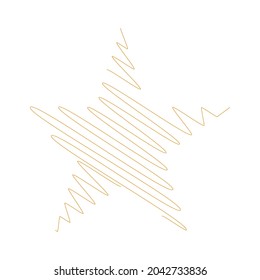 Star wiith scribble, sketchy, doodle effect pattern