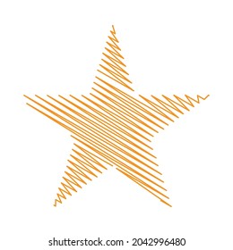 Star wiith scribble, sketchy, doodle effect pattern