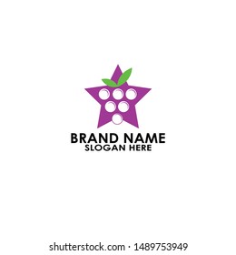 star wine with grape icon vector design