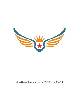 Star wing crown logo vector image