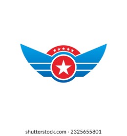Star wing emblem logo vector image