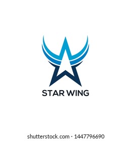 star wing logo blue monogram