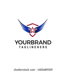 star wing logo design concept template vector