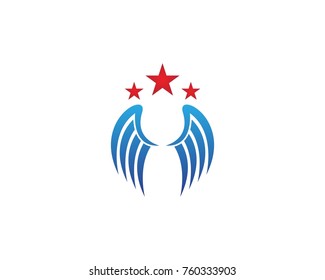 Star wing logo design template