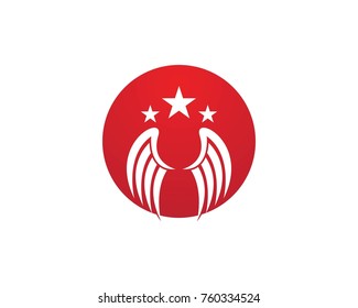 Star wing logo design template