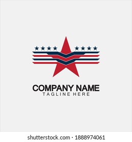 Star with wing logo icon vector illustration design template 