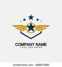 Plantilla de diseño de ilustración de vectores con logotipo de ala 