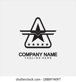 Star with wing logo icon vector illustration design template 