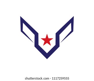 Star Wing Logo Template vector icon design