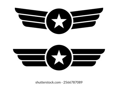 Star with wings icon. Army logo. Military logo concept.