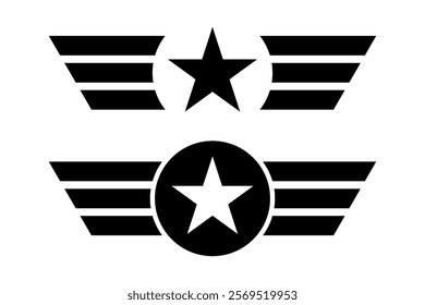 Star with wings icon. Army logo. Military logo concept.