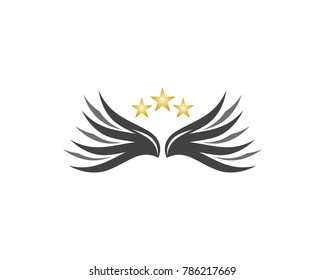 Star wings icon logo design 