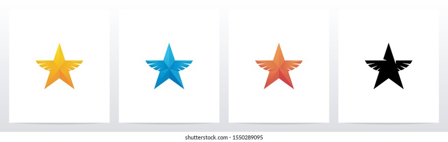 Star With Wings Logo Design