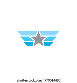 Star and Wings Logo Design