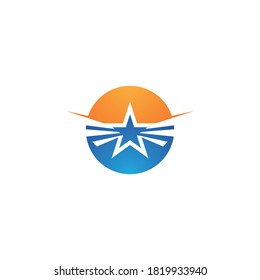 Star wings logo vector icon design