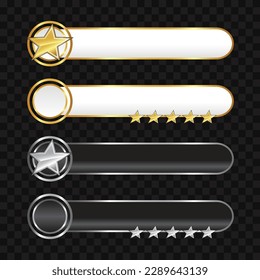 Star and winner glossy gradient lower third label Vector illustration design