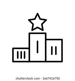 Stern, Sieger Ikone. Einfache Vektorillustration, Umrisse von Erfolgselementen für i und ux, Website oder mobile Applikationen