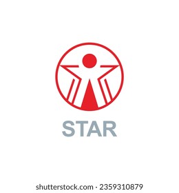Imagen vectorial del logotipo del ganador de la estrella
