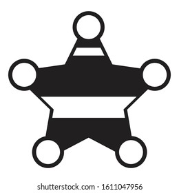 Star Winter Icon Silhouette. Vector Illustration. Flat Cartoon Style.