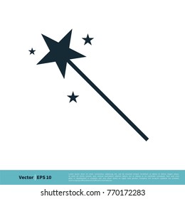 Star Wizard Stick Icon Vector Logo Template Illustration Design. Vector EPS 10.