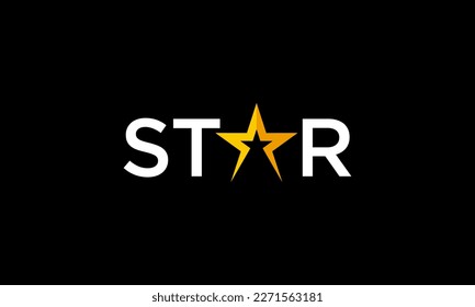 Star word simple typography logo