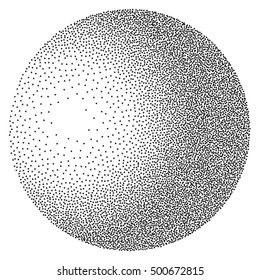 star work sphere, vintage engraved ball - design element