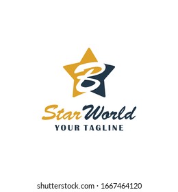 Das Star World B Logo einfach und Symbol, abstrakt